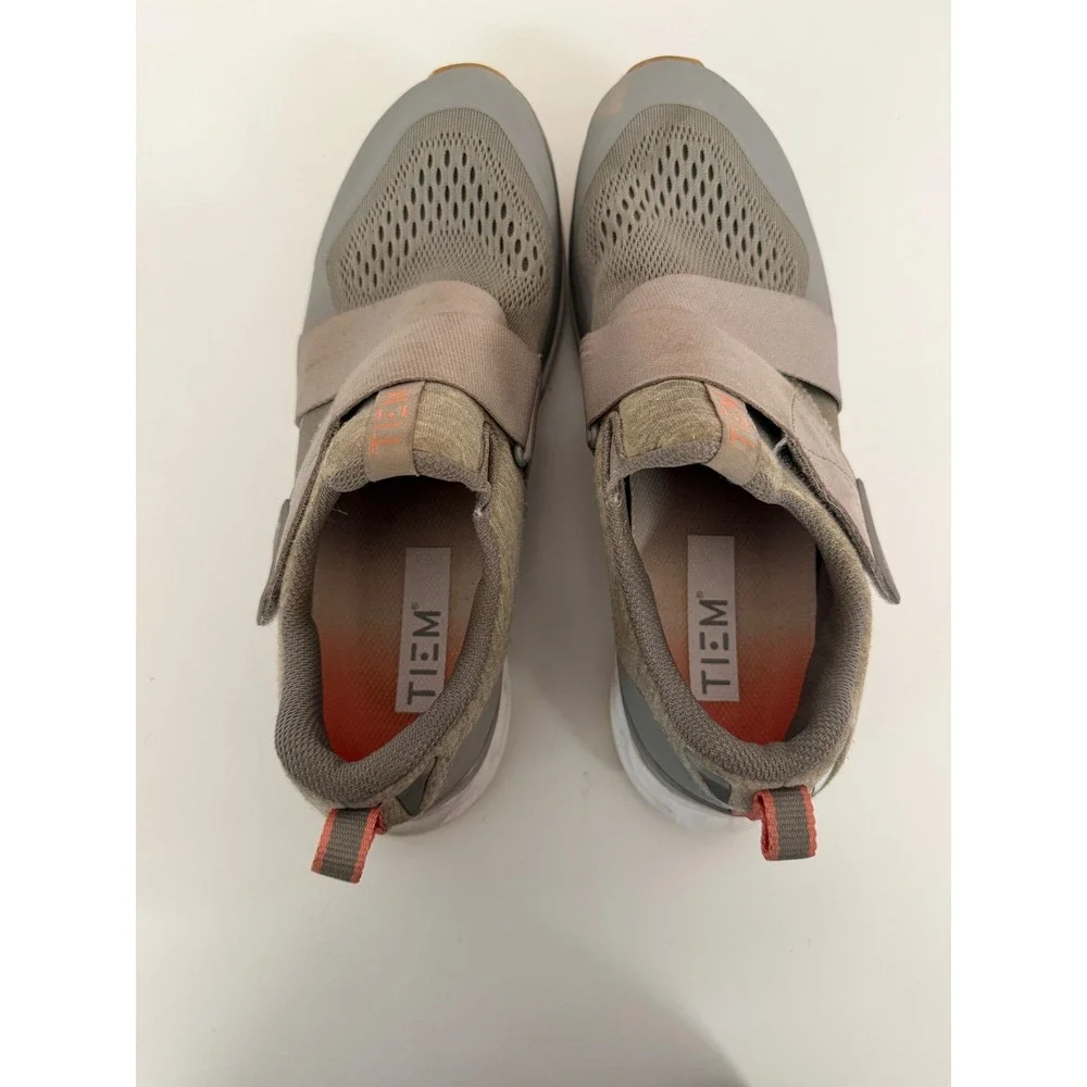 TIEM Slipstream Indoor Cycling Shoes Grey Coral Women US 8 SPD Cleats Included